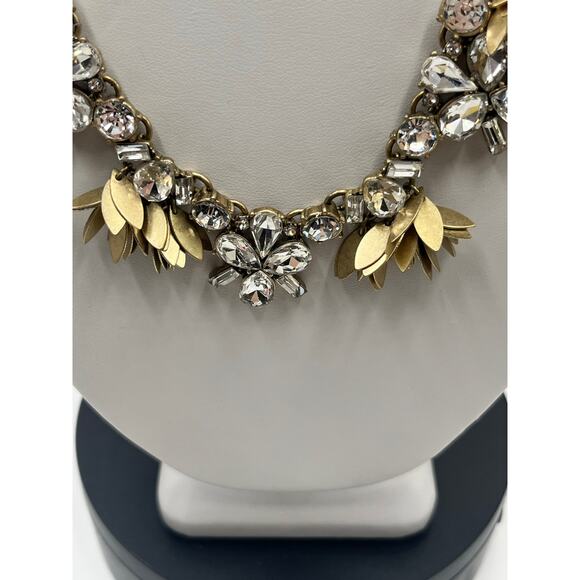 J. Crew Crystal Bouquet Glass Cubic Zirconia Metal Dangle Accents Necklace - Picture 9 of 11